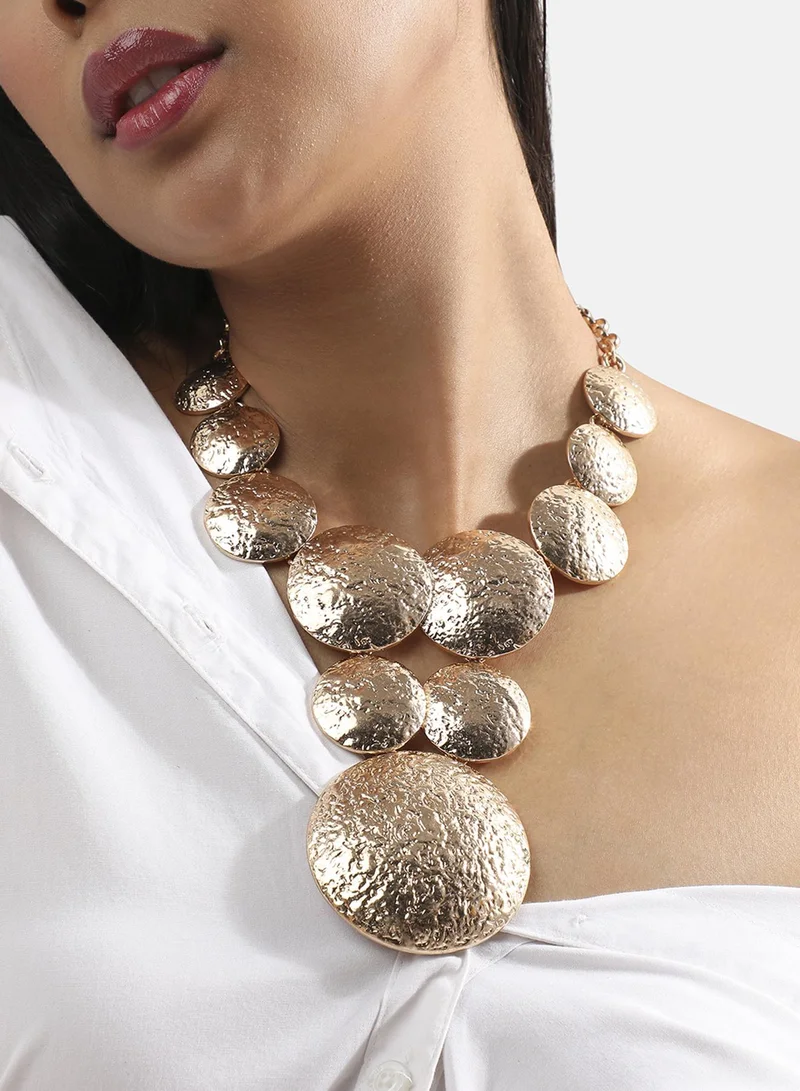 SOHI Dented Echo Statement Artificial Necklace Jewellery