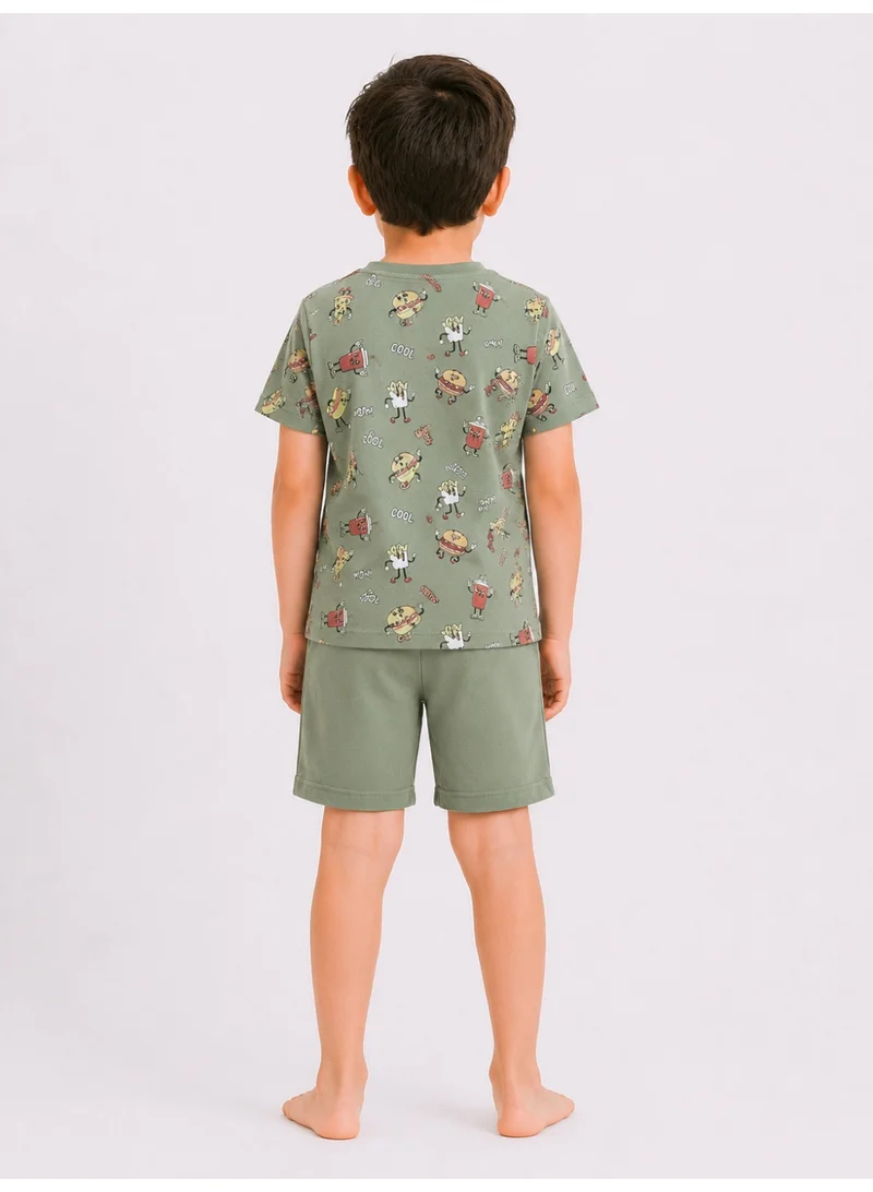 Victor And Jane  Boys’ Pajama Set – “COOL” Printed Tee & Shorts Set for Kids | Best Price UAE