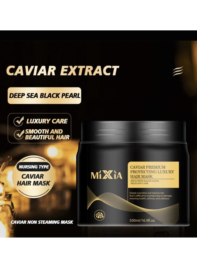 MIXIA Caviar Hair Mask, Hair Conditioner, Repairs Damaged Hair, Nourishes and Smoothes Hair 500g - Image 5
