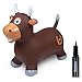 WADDLE Bouncy Hopper Inflatable Hopping Animal Indoors and Outdoors Toy for Toddlers and Kids Pump Included Boys and Girls Ages 2 Years and Up Brown Bull - Image 2