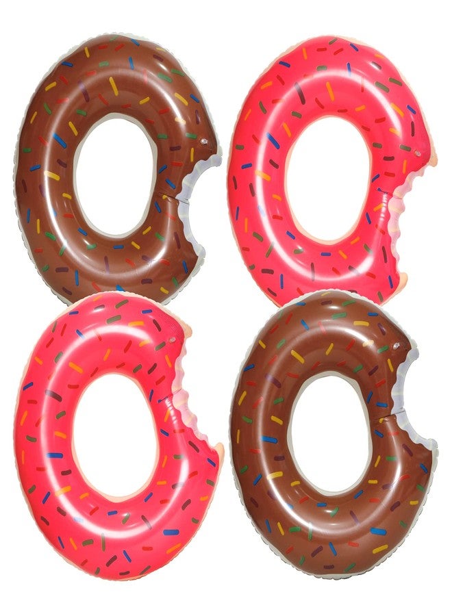 DMAR Donut Pool Floats Set of 4 Donut Pool Floatie Donut Tube Pool Doughnut Pool Float Donut Inflatables 30" (4 Pack) - Image 1