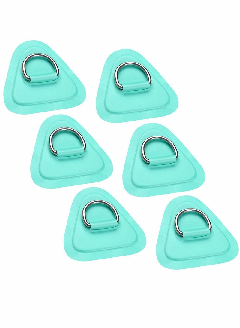 SOLARAE Stainless Steel D-Ring Patches for Inflatable Boats, Kayaks, Dinghies, SUPs, and Canoes - PVC Rafting Accessories, No Glue Included (Pack of 6) - Image 1