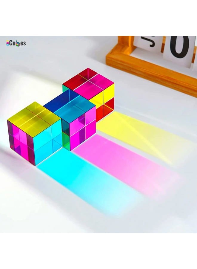 CMY Cubes Original (50mm) - Cyan, Magenta & Yellow Cube - Optical Color Cube - Teaches Subtractive Color Mixing for Ages 15+, Educational, Scientific, Physics & Kinetic Art Desk Object, STEAM - Image 3