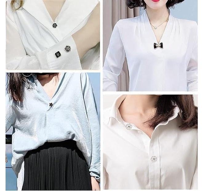 ARLICORPING 20Pcs Women Shirt Brooch Pearl No Sew Button Pins Instant Jeans Safety Pin - Image 2