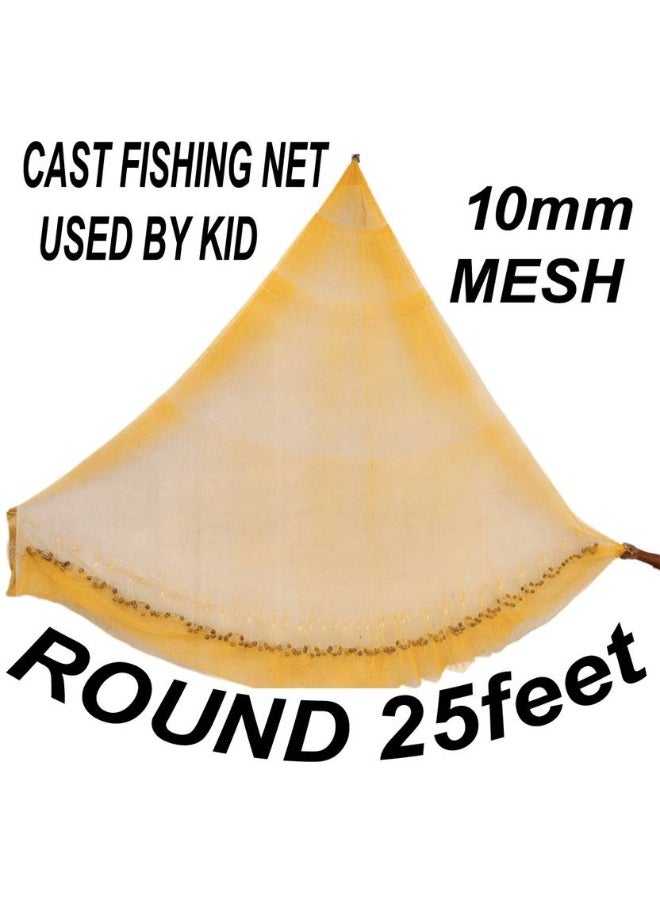 A TO Z A to Z CAST EASILY USED BY KIDS,HEIGHT 6.6ft,ROUND25ft,10mm MESH,WEIGHT 2kg Fishing Net  (White)  - Image 3