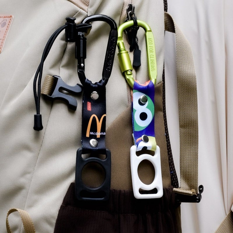 Backpack Water Bottle Buckle - Climbing Carabiner with Silicone Strap for Hiking - Image 2