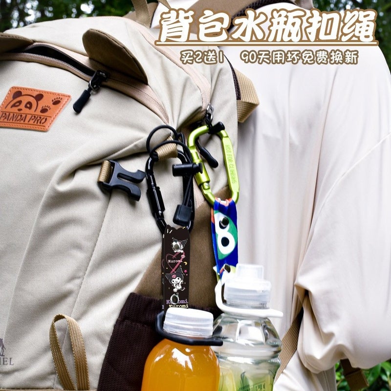 Backpack Water Bottle Buckle - Climbing Carabiner with Silicone Strap for Hiking - Image 3