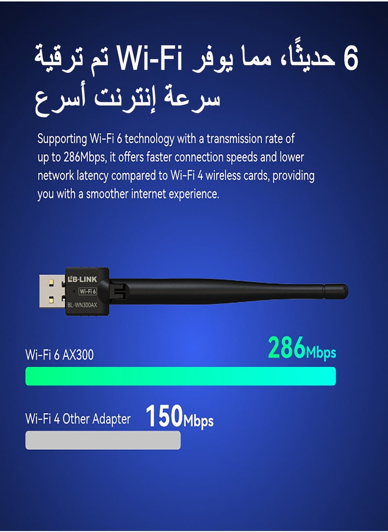 LB-LINK - USB wireless network card external antenna desktop notebook wireless wifi receiver - Image 1
