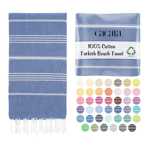 Cacala Lightweight and Thin Turkish Beach Towel 100% Cotton Sand-Free and Quick-Drying Goodness Perfect as an Extra Large Travel Towel, Beach Accessory, or Gift for Beach Lovers, 37 x 70 - Image 1
