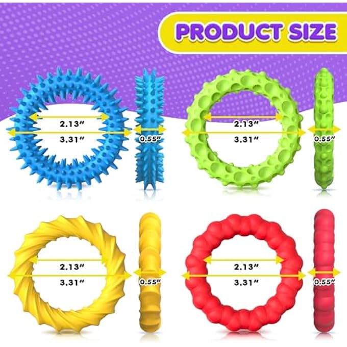 SMALL FISH Sensory Fidget Toys for Kids Adults - 8 Pack Stretchy Fidget Bracelet | Texture & Calming Autism Sensory Toys for Special Needs Autistic Children | Stress Relief, Calm Down Toy for Toddler Girls Boys - Image 3