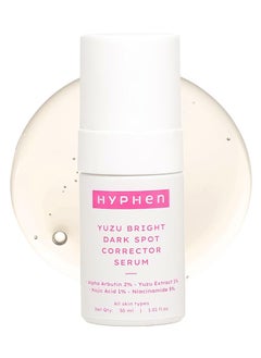 HYPHEN 2% Alpha Arbutin Yuzu Bright Dark Spot Corrector Face Serum With 1% Kojic Acid | Reduces Dark Spots & Pigmentation | Even Tones & Brightens Skin | For Uneven & All Skin Types |Lightweight & Quick Absorbing - 30ml  - Image 1