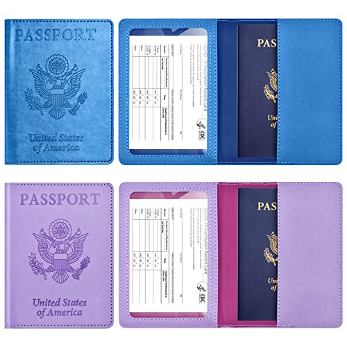 Eoehro 2Pack Passport Holder Wallet Cover Case, Travel Essentials for Women and Men - Image 2
