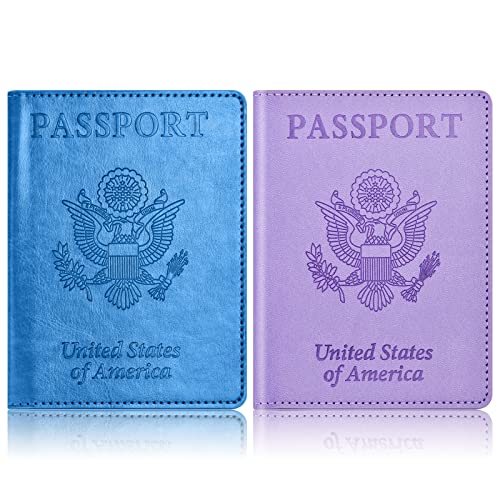 Eoehro 2Pack Passport Holder Wallet Cover Case, Travel Essentials for Women and Men - Image 1