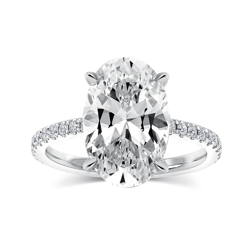 Effinny 3.5ct Oval Engagement Ring for Women,925 Sterling Silver Cubic Zirconia Promise Ring for Wedding,Travel,Daily (Pave, 6) - Image 1