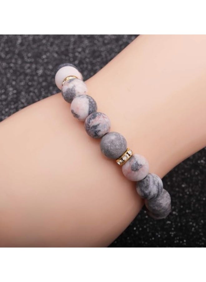 Healing Bracelet - Anxiety Crystal Bracelet - Chakra Beaded Bracelets - Rose Quartz Crystals and Healing Stones Yoga Bead Bracelet - Calming Stretch Bracelet - Image 2