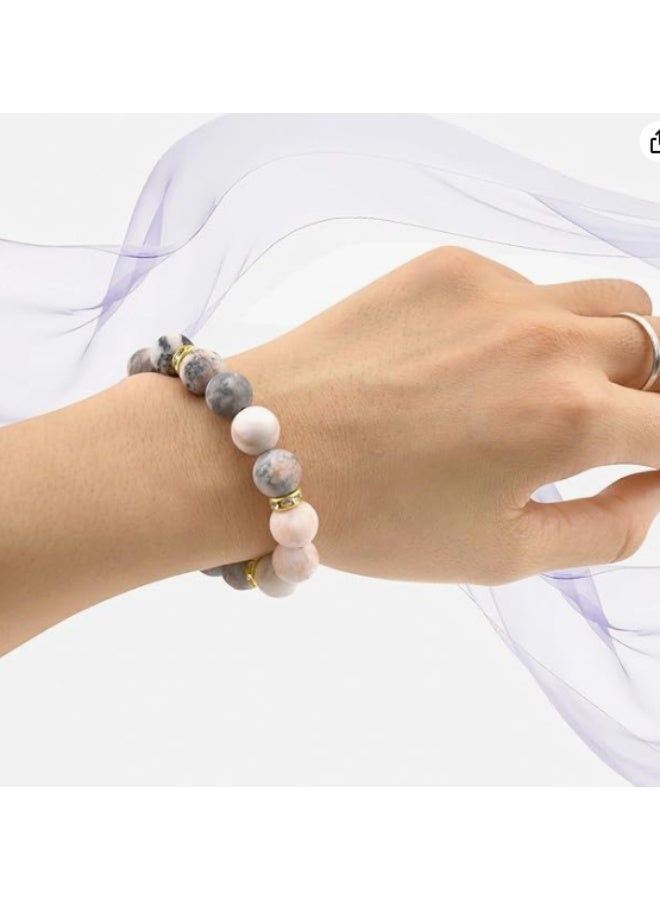 Healing Bracelet - Anxiety Crystal Bracelet - Chakra Beaded Bracelets - Rose Quartz Crystals and Healing Stones Yoga Bead Bracelet - Calming Stretch Bracelet - Image 4