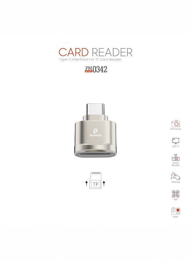 بروماس تايب سي قارئ بطاقة الذاكرة تصميم مدمج وسهل الحمل USB C - متوافق مع آيفون 16 بروماكس / 16 برو / 16 بلس / 16 / 15 بروماكس /15 برو /15بلس/ 15 / اس 24الترا/ اس 23الترا واجهزة اندرويد وأجهزة الحواسيب - Image 1