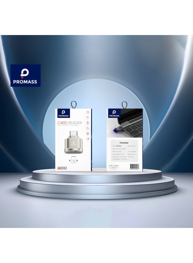 بروماس تايب سي قارئ بطاقة الذاكرة تصميم مدمج وسهل الحمل USB C - متوافق مع آيفون 16 بروماكس / 16 برو / 16 بلس / 16 / 15 بروماكس /15 برو /15بلس/ 15 / اس 24الترا/ اس 23الترا واجهزة اندرويد وأجهزة الحواسيب - Image 4