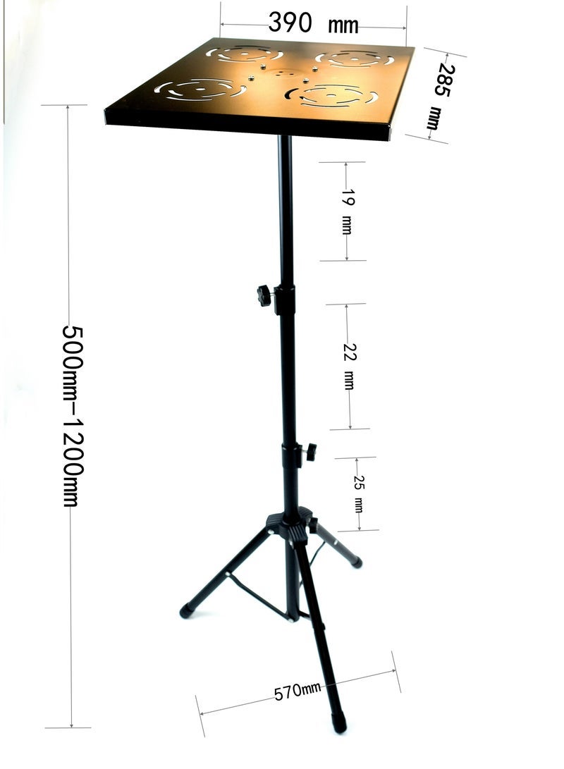 مايك ميوزيك Mike Music Projector Tripod Stand, Portable DJ Equipment Stand, Folding Floor Tripod Stand, Outdoor Computer Table Stand for Stage or Studio, Height Adjustable 23 to 46 Inch  - Image 4