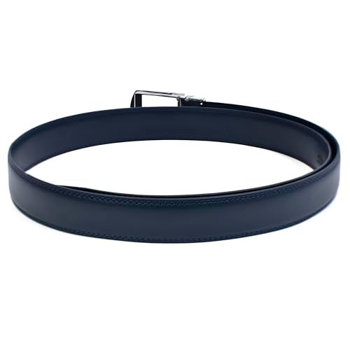 WildHorn Men's Genuine Leather Belt for Men| Premium Auto-Lock Buckle | Adjustable up to 48” | Formal & Casual Wear | Micro-Adjust Fit | Stylish Gift Box Included (MIDNIGHT NAVY) - Image 5