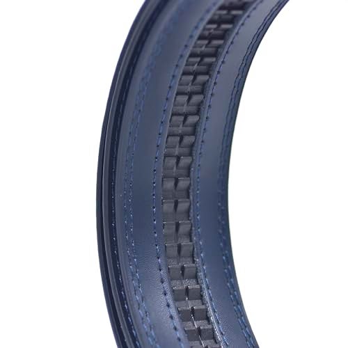 WildHorn Men's Genuine Leather Belt for Men| Premium Auto-Lock Buckle | Adjustable up to 48” | Formal & Casual Wear | Micro-Adjust Fit | Stylish Gift Box Included (MIDNIGHT NAVY) - Image 3