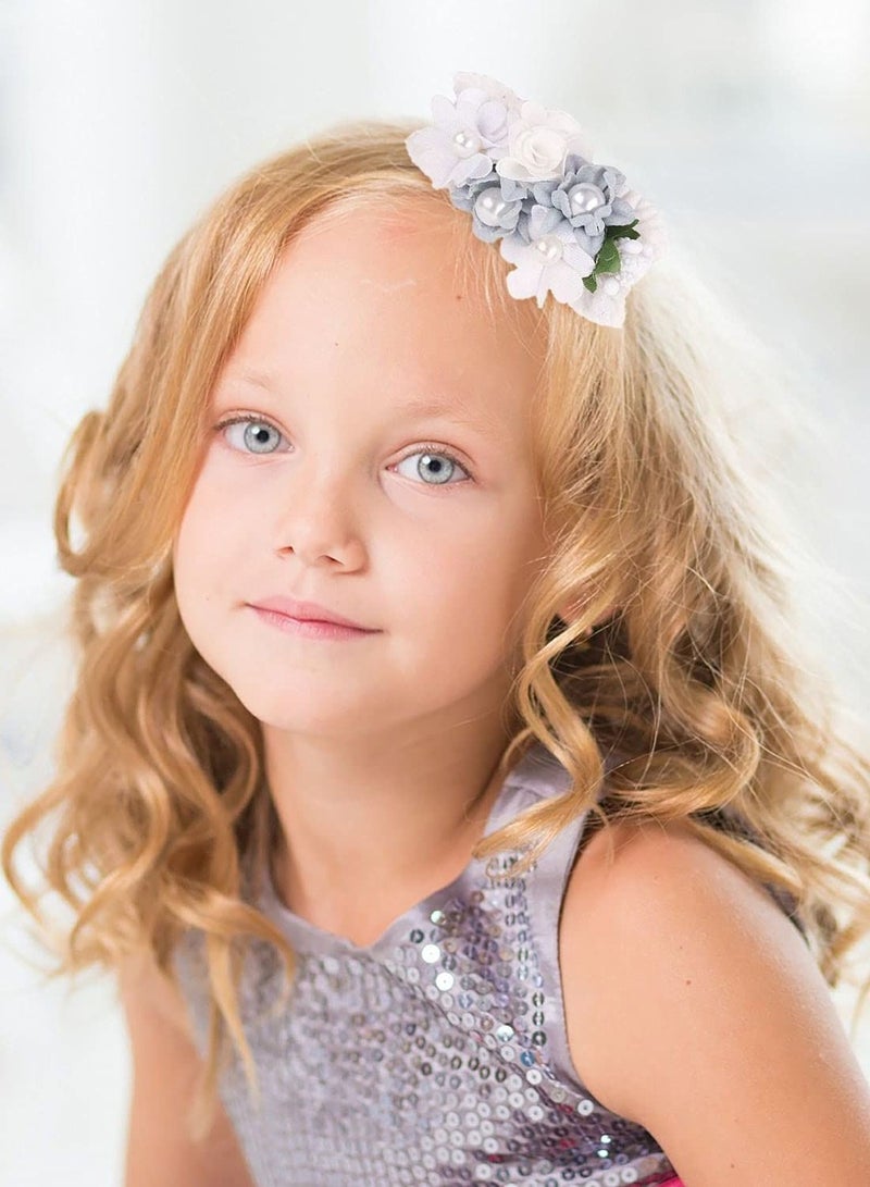 KASTWAVE مجموعة 6 قطع من مشابك الزهور للفتيات، فيونكة شعر على شكل زهور لهدايا الأطفال الصغار في سن المراهقة - Image 4