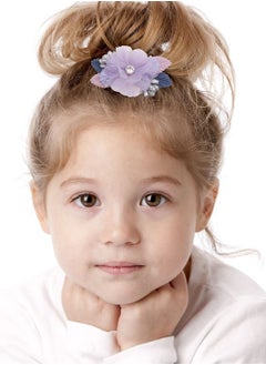 KASTWAVE 6Pcs Flower Clips Set Hair Accessory for Girls, Floral Hair Bow for Baby Toddlers Teen Girls Gifts  - Image 2