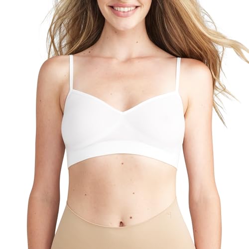 Yummie Women's Audrey Unlined Bralette Outlast Seamless, White, Small-Medium - Image 1