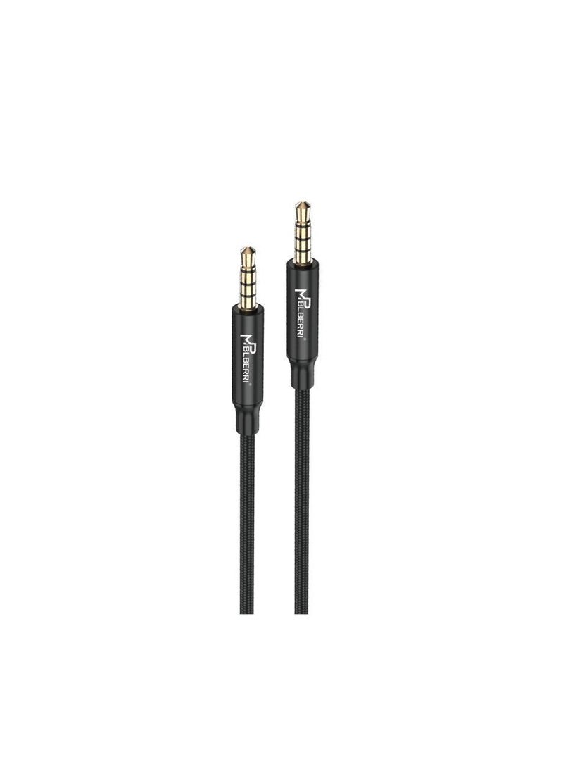 MPBLBERRI 3.5mm AUX Stereo Audio Cable – 3.5mm Jack to 3.5mm Jack Male to Male Cable for Car, Speaker, Headphones & Home Audio Systems