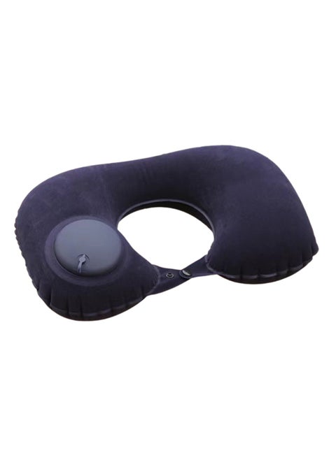 Navy Blue Neck Pillow, Inflatable Travel Pillow With Built-In Pump, Neck Support Pillow, Soft U-Shaped Folding Pillow For Sleeping And Resting On Planes, Trains, Offices, Camping, Traveling
