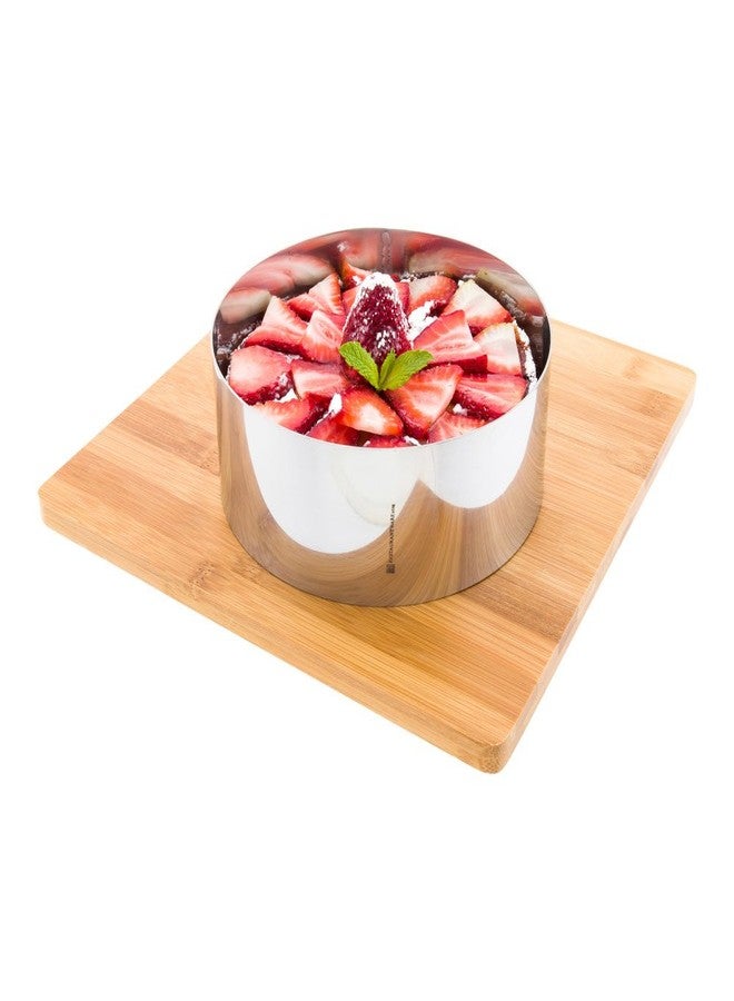 ريستورنت وير قالب خبز دائري من الفولاذ المقاوم للصدأ، مقاس 5 × 2.4 بوصة، مناسب للمطاعم، مع حلقة كيك دائرية واحدة - جاهز للاستخدام في الفرن، قابل للتجميد، قابل للغسل في غسالة الأطباق، مناسب للطهي أو الخبز - Image 1