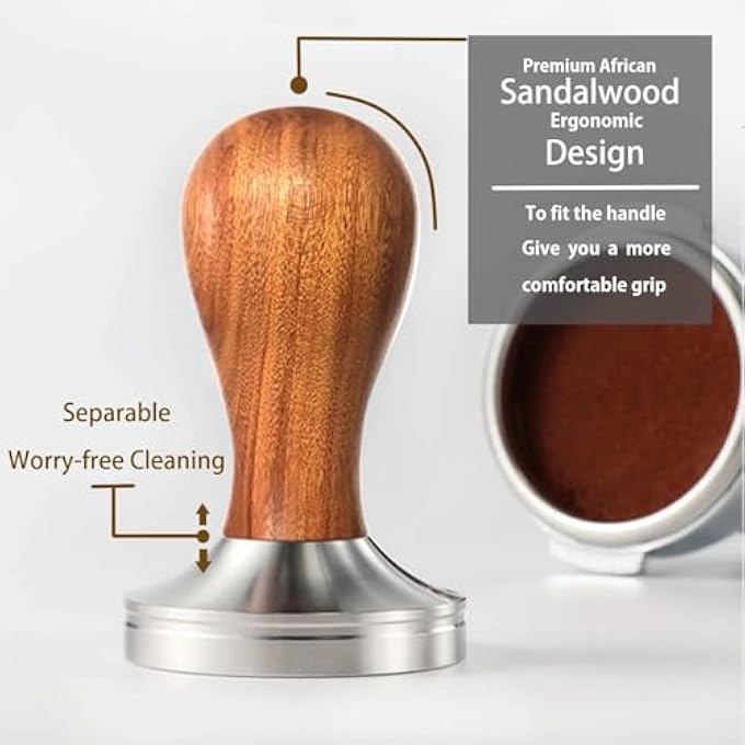 eWINNER 51Mm Coffee Tamper Espresso Press 51Mm Tamper With 304 Stainless Steel Base Wooden Handle Barista Espresso Machines Accessory - Image 5