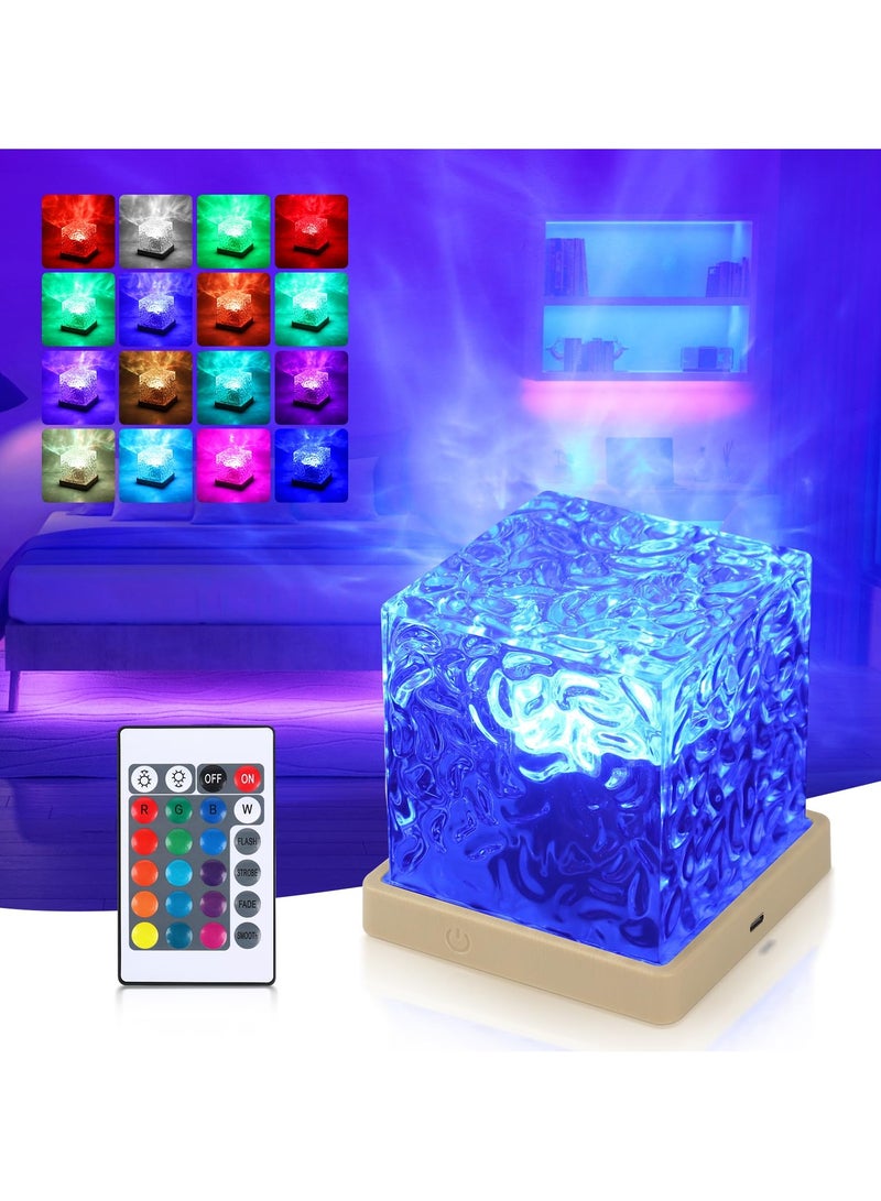 milkyway Starry Sky Projector, Polarized LED Ocean Lamp, 3D Night Light with 16 RGB Colors Changing, Acrylic Wave Lamp with Remote Control for Bedroom, Room, Parties, Game Bars - Image 1