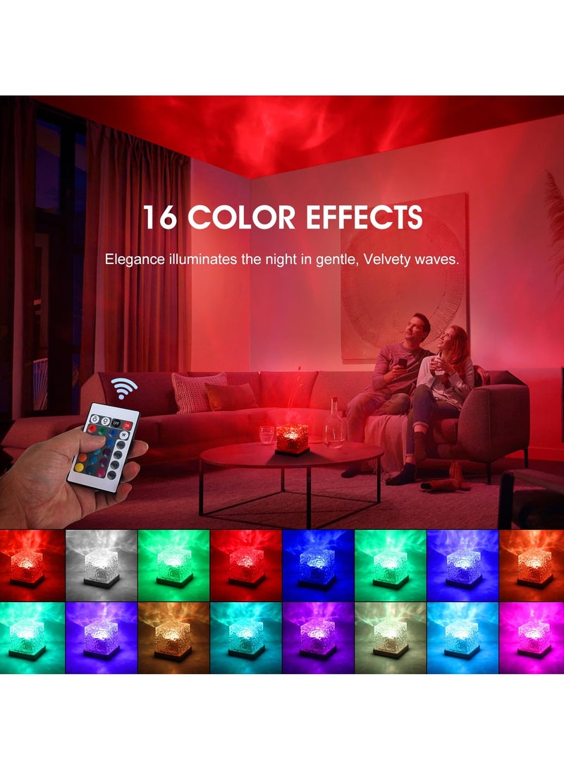 milkyway Starry Sky Projector, Polarized LED Ocean Lamp, 3D Night Light with 16 RGB Colors Changing, Acrylic Wave Lamp with Remote Control for Bedroom, Room, Parties, Game Bars - Image 2