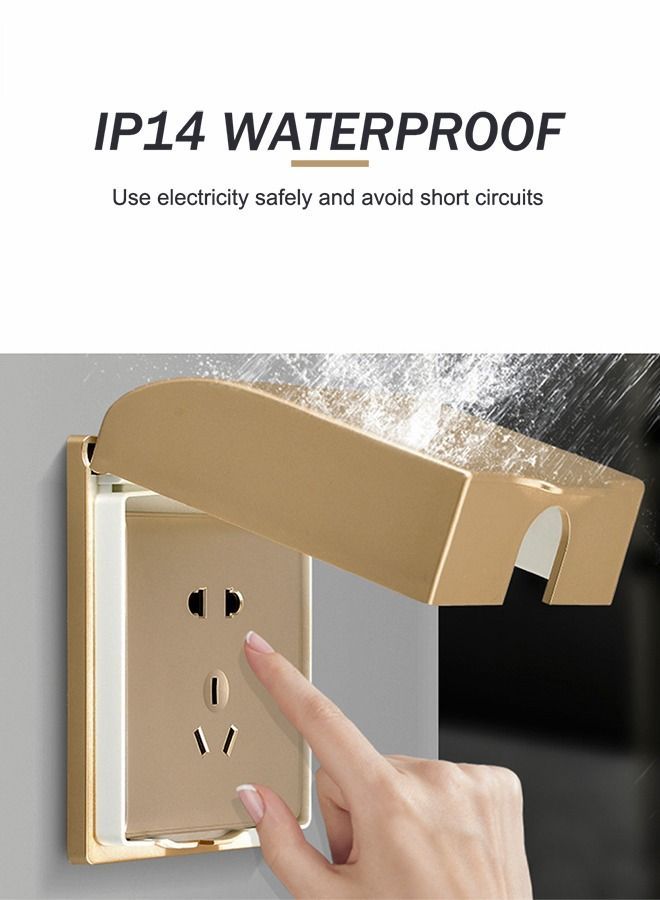 2-Pcs Plastic Wall Switch Waterproof Clear Cover Box, Universal Plug Socket Cover, Light Panel Doorbell Flip Cap Home Bathroom Kitchen Accessory - Image 3