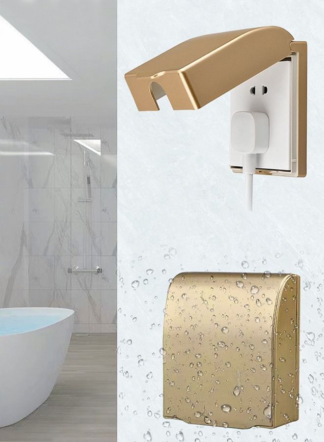 2-Pcs Plastic Wall Switch Waterproof Clear Cover Box, Universal Plug Socket Cover, Light Panel Doorbell Flip Cap Home Bathroom Kitchen Accessory - Image 1