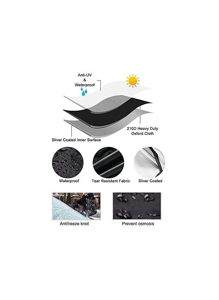 Car Front Windshield Sun Shade with 2 pcs Side Mirror Sunshade, Winter with Side Mirror Cover Snow UV Protection Frost Truck Windshield Sunshade