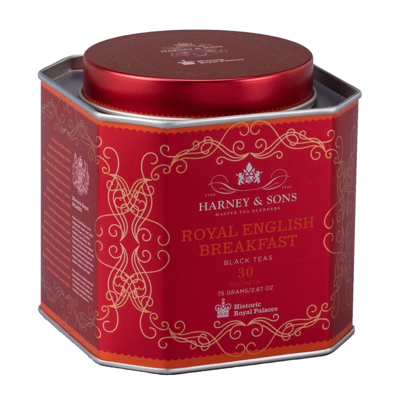 HARNEY & SONS Harney and Sons Royal English Breakfast, Black 30 Sachets per Tin - Pack of 2 - Image 2