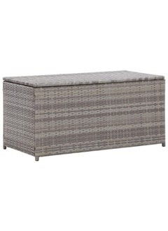 vidaxl vidaXL Garden Storage Box Poly Rattan 100x50x50 cm Grey  - Image 1