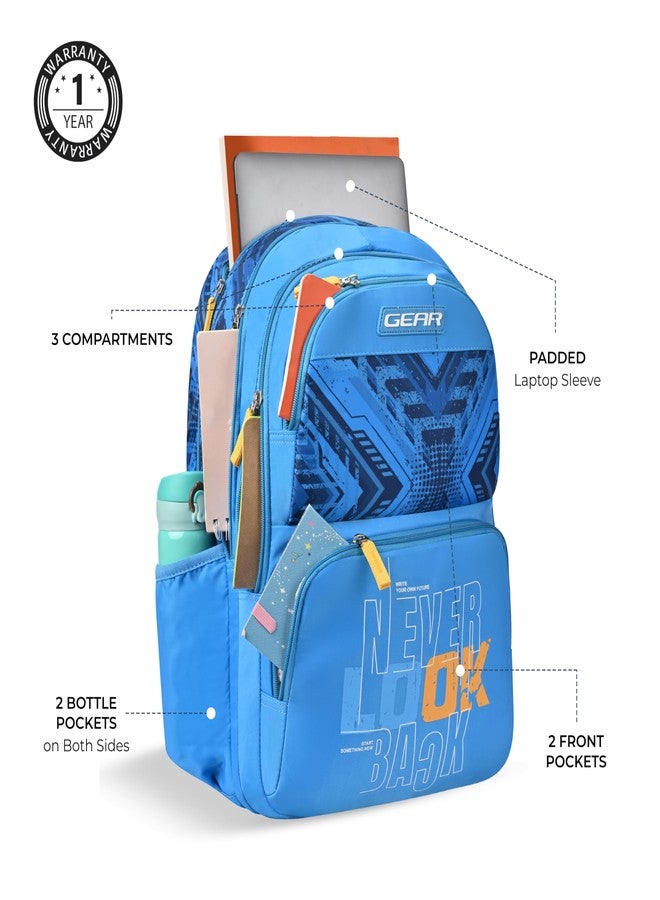 Gear Vagabond 19"/24L Large Water Resistant School Bag/Casual Backpack/Daypack/Laptop Bag for Boys/Girls (Blue - Blue) - Image 4