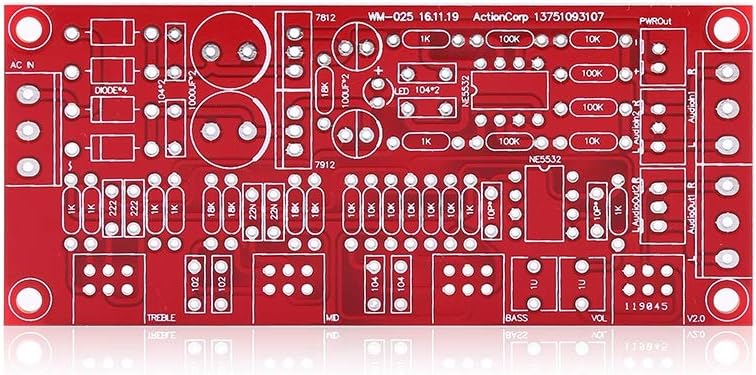لوحة تضخيم صوت FTVOGUE NE5532 HiFi، مجموعة DIY تعمل بتيار متردد 12 فولت مع تحكم في مستوى الصوت، جودة صوت ممتازة لعشاق الصوتيات ومحبي الموسيقى (توصيل مقبض الأجزاء) - Image 3