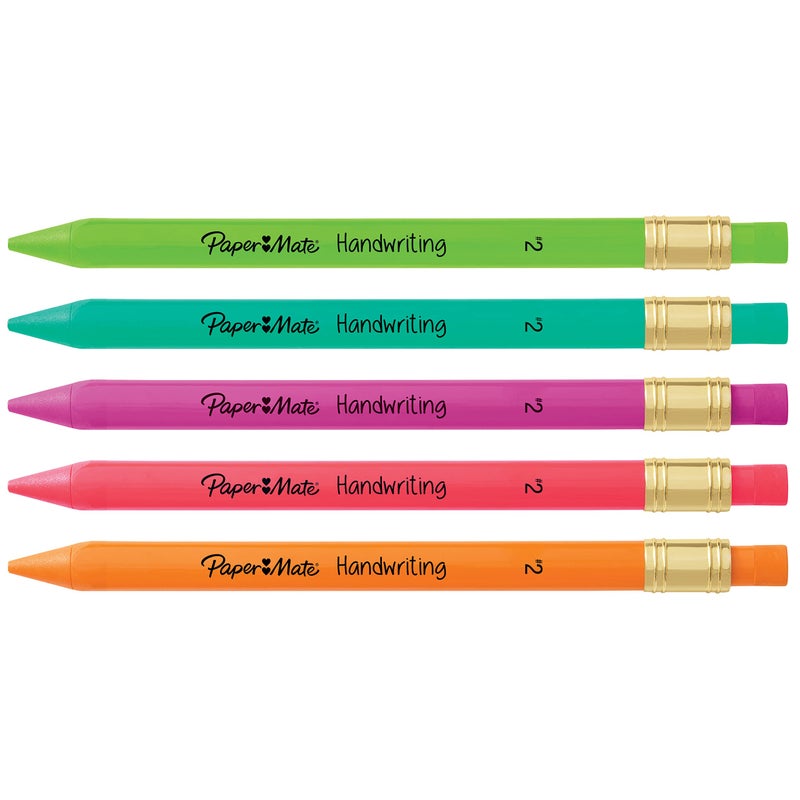 Paper Mate Handwriting Triangular Mechanical Pencil Set with Lead & Eraser Refills, 1.3mm, 8 Count - Back to School, Teacher Supplies, Home, Kids Writing, Fun Barrel Colors - Image 5