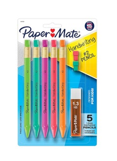Paper Mate Paper Mate Handwriting Triangular Mechanical Pencil Set with Lead & Eraser Refills, 1.3mm, School Supplies, Office Supplies, Sketching Pencils, Drafting Pencil, Fun Barrel Colors, 8 Count  - Image 1