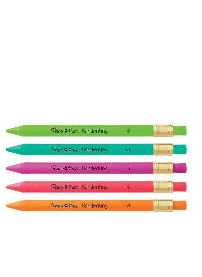 Paper Mate Paper Mate Handwriting Triangular Mechanical Pencil Set with Lead & Eraser Refills, 1.3mm, School Supplies, Office Supplies, Sketching Pencils, Drafting Pencil, Fun Barrel Colors, 8 Count  - Image 5