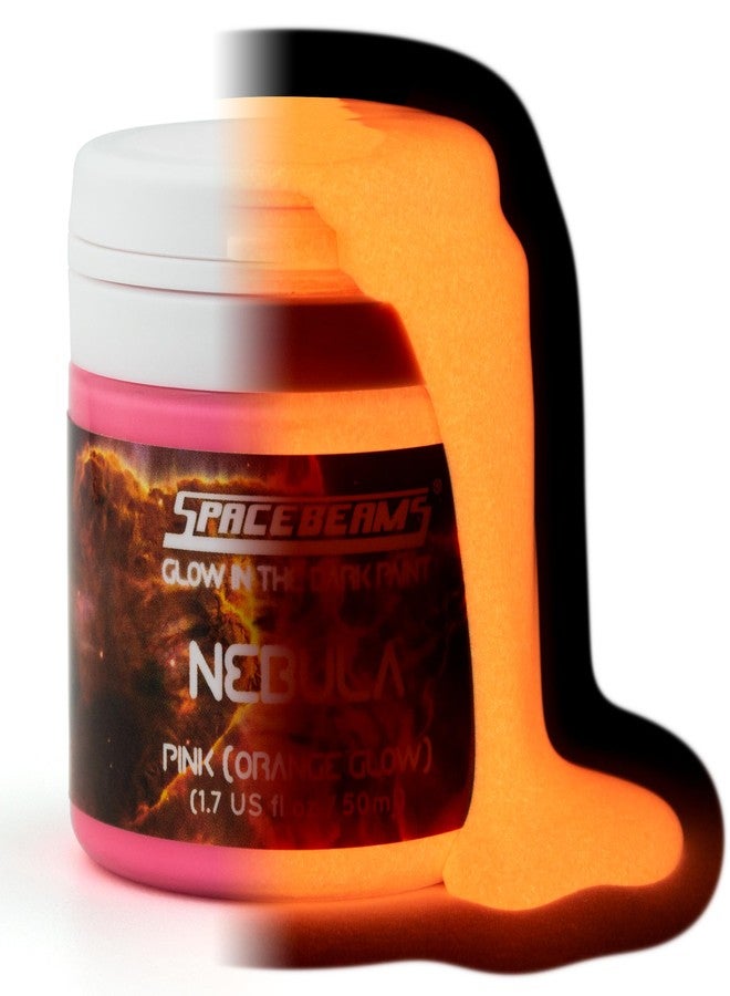 SpaceBeams Nebula Glow in the Dark Paint (1.7 Fl Oz) Pink With Orange Glow, Non-Toxic, Water Based - Image 1