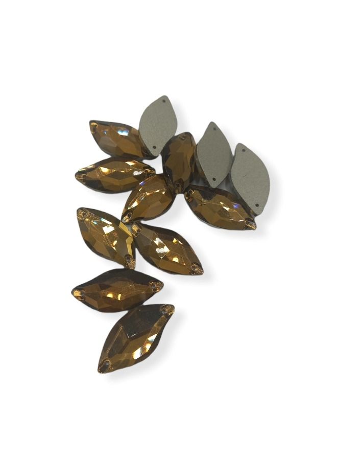 12-Piece Flat Back Sew on Eye Shaped Fancy Glass Crystal Sewing for Clothing Dress Decorations 15X30 Millimeter  - Image 2