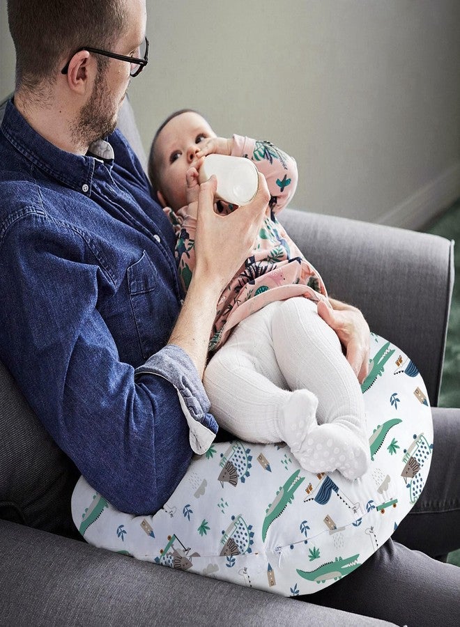 LittleDuds Baby Feeding Pillow for New Born Baby, Breastfeeding & Nursing Pillow with Removable Cover, Infant Support Cushion for 0–24 Months, Tummy Time Pillow | Cottage Care (Alligator) - Image 5