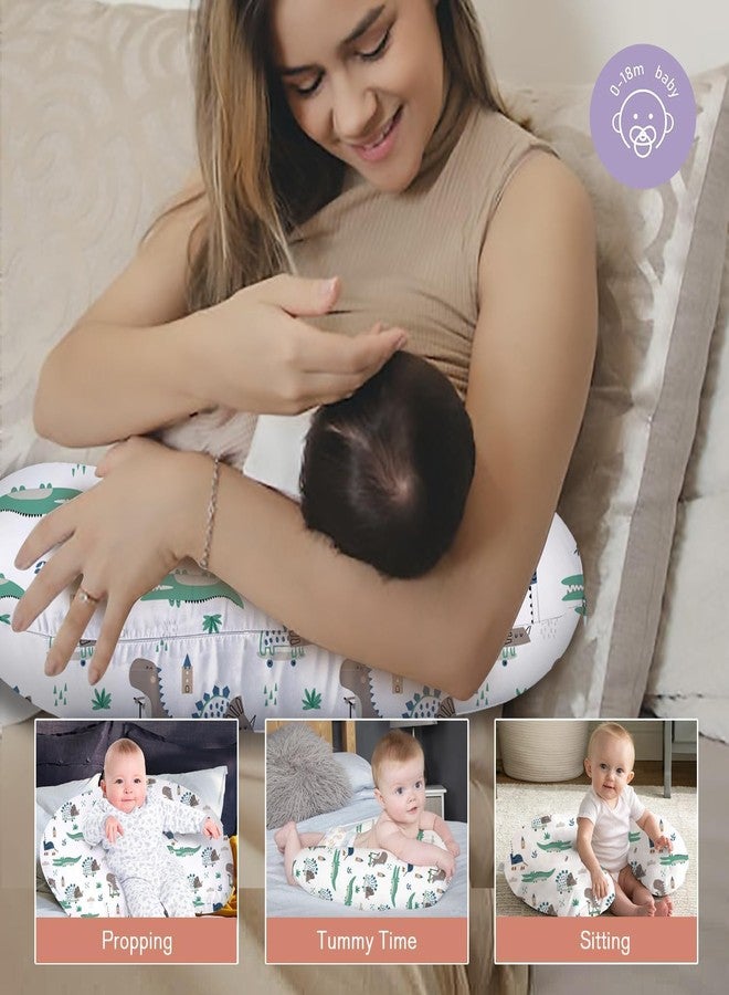 LittleDuds Baby Feeding Pillow for New Born Baby, Breastfeeding & Nursing Pillow with Removable Cover, Infant Support Cushion for 0–24 Months, Tummy Time Pillow | Cottage Care (Alligator) - Image 4