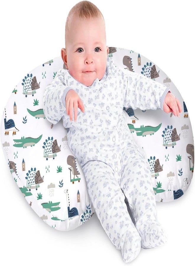 LittleDuds Baby Feeding Pillow for New Born Baby, Breastfeeding & Nursing Pillow with Removable Cover, Infant Support Cushion for 0–24 Months, Tummy Time Pillow | Cottage Care (Alligator) - Image 1