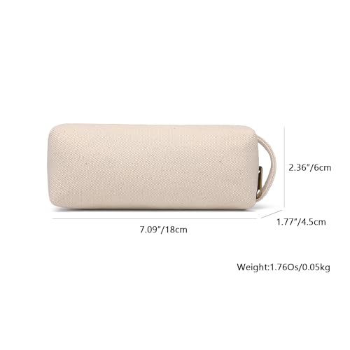 YONBEN Pencil Case Soft Cotton Canvas Pencil Pouch Bag for Easy Carry Stylish and Durable for Pens and Pencils Beige - Image 3